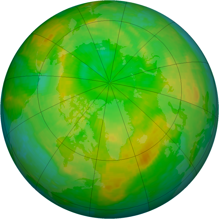 Arctic ozone map for 21 June 1994